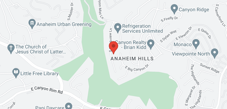 map of 988 S Creekview Anaheim Hills, CA 92808